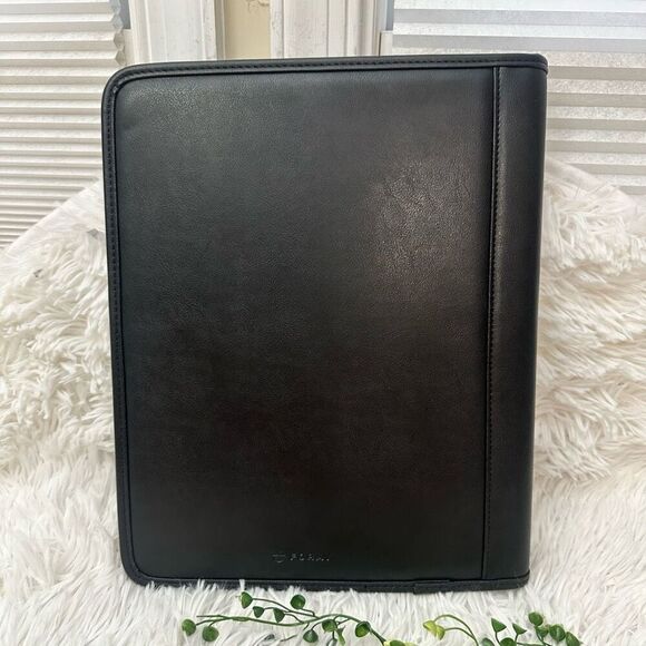 Foray 3 Ring Black Faux Leather Padfolio Binder 1” Ring NEW 13” x 11” Organizer - Picture 8 of 9